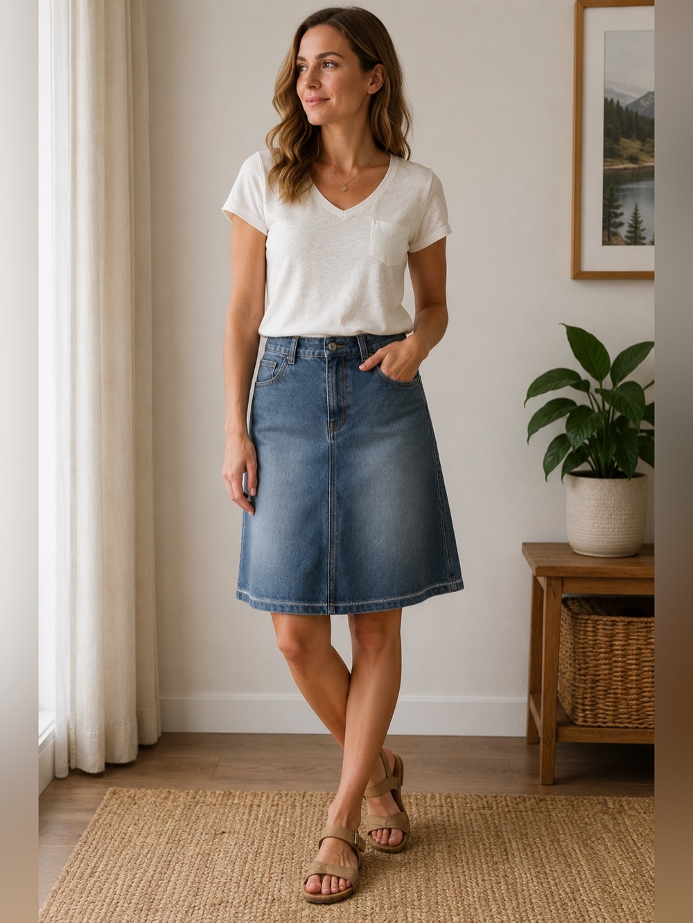 Royal Robbins Denim A-Line Skirt Blue Casual Outdoor Travel Size 2 Small Western